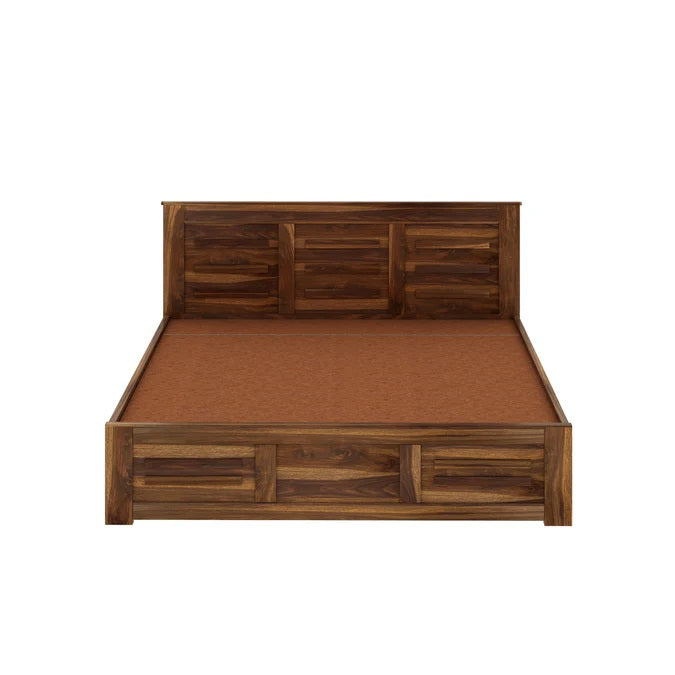 Solid Sheesham Wood King Size Bed with Hydraulic Storage