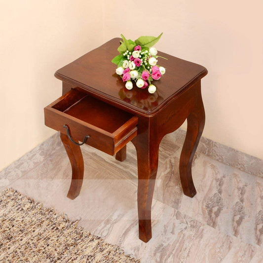 Wooden Bed Side Nightstand End Table with 1 Drawer Storage