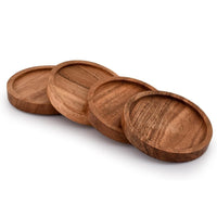 Wooden Round Tea Coaster set of 4