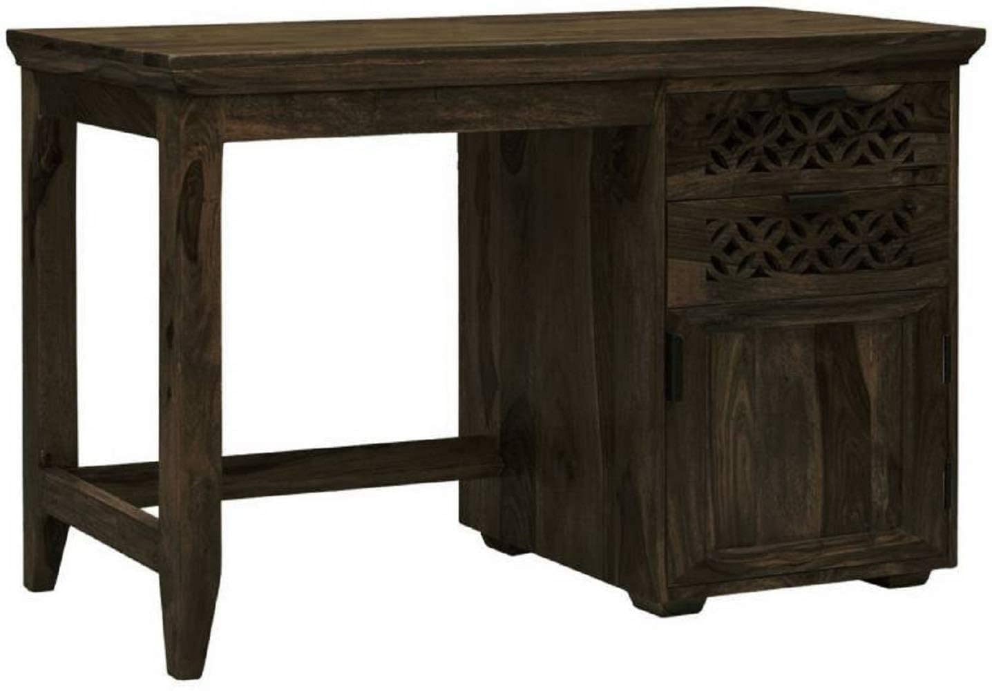 Wooden Study Table with Drawers Storage in Walnut Finish