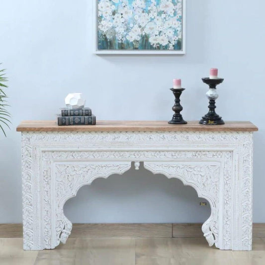 Solid Wood Antique Console Table for Living Room, Drawing Room & Office