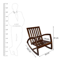 Solid Wood Rocking Arm Rest Chair for Living Room