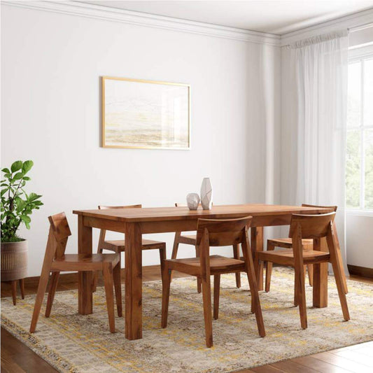 Solid Wood Dining Table 6 Seater with Chair for Dining Room