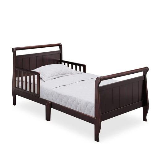 Solid Wood Single Bed without Storage in Walnut Finish