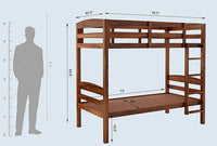 Solid Sheesham Wood Bunk Bed with Ladder
