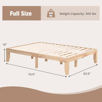 Solid Wood Platform Bed Frame with Slats