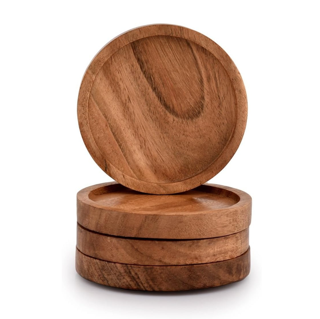 Wooden Round Tea Coaster set of 4