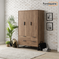 Wooden Wardrobe with Drawer Storage for Bedroom