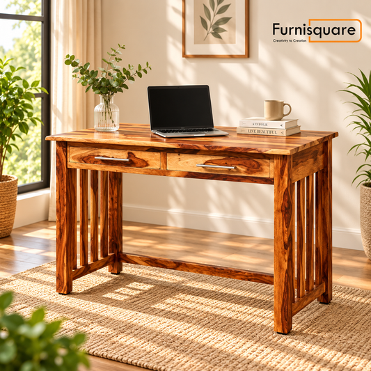 Wooden Study Table with Drawer Storage for Study Room