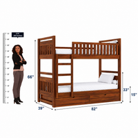 Wooden Bunk Bed with Underbed Storage Drawers