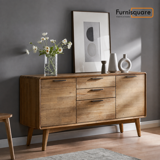 Wooden Sideboard Cabinet with Drawer Storage for Living Room
