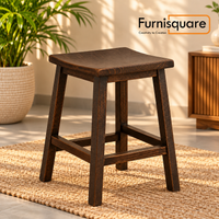 Solid Wood Upholstered Stool