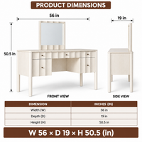 Solid Wood Dressing Table with Mirror for Bedroom