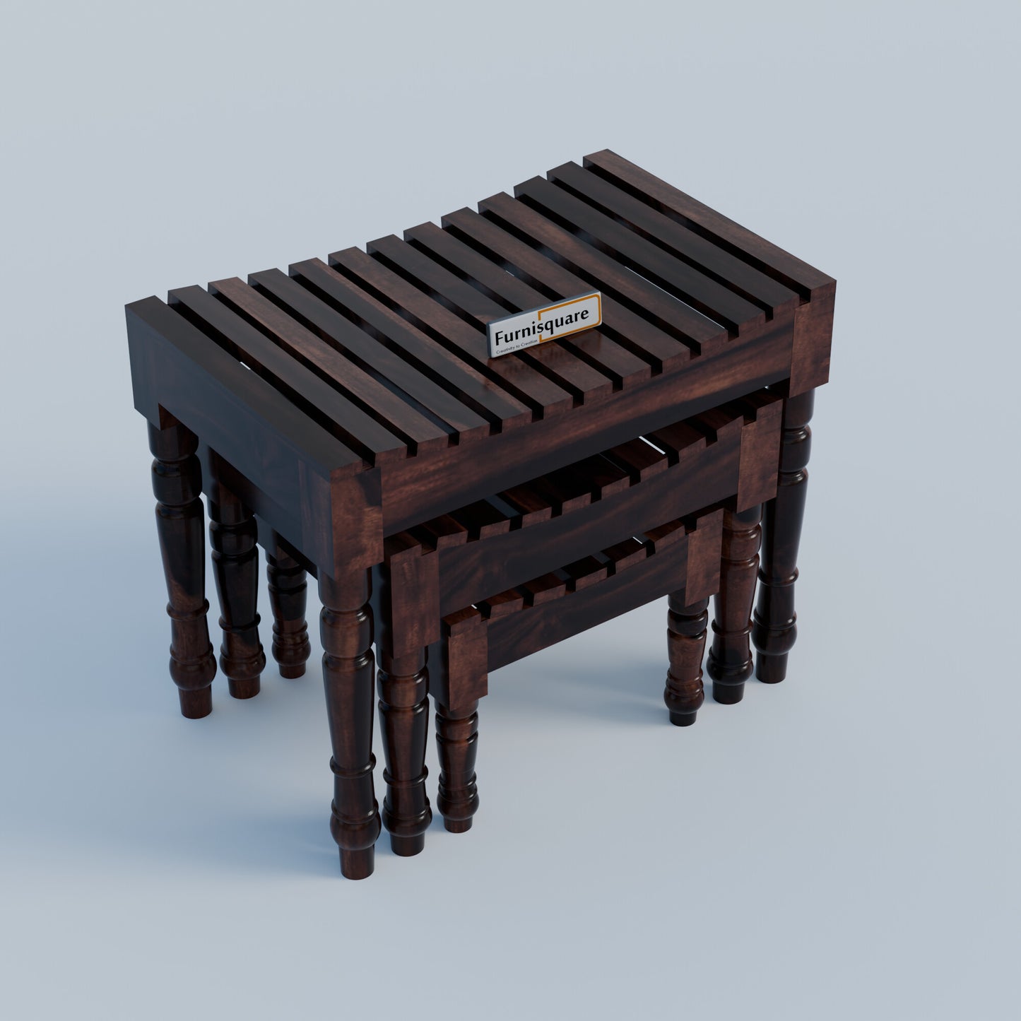 Sheesam Nesting Tables Set of 3 Stools for Decor & Living Room