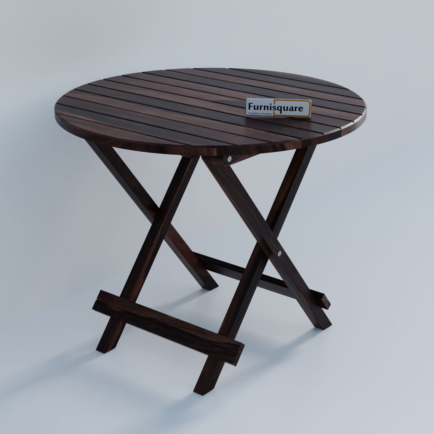 Wooden Round Folding Patio Table for Outdoor Space