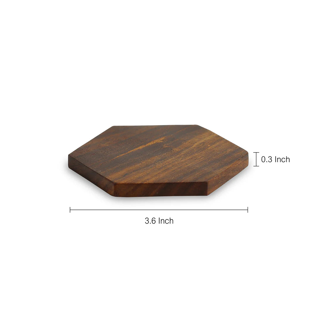 Solid Sheesham Wood Tea Coaster Set of 6