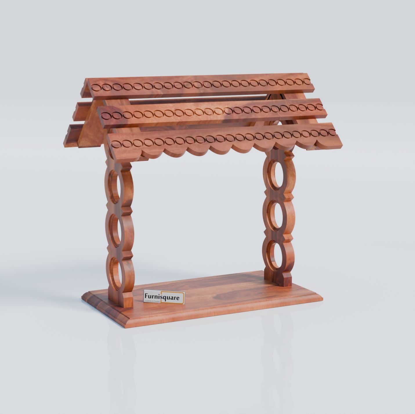 Wooden Jhula for Lord Krishna in Natural Finish