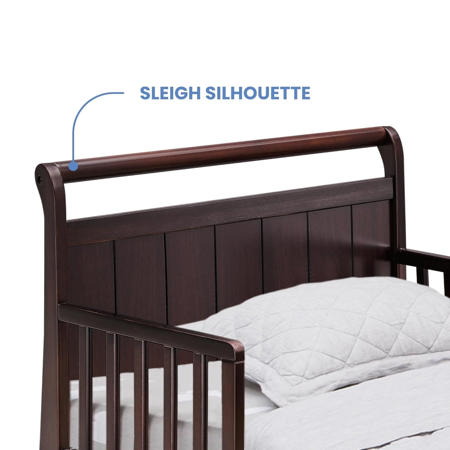 Solid Wood Single Bed without Storage in Walnut Finish