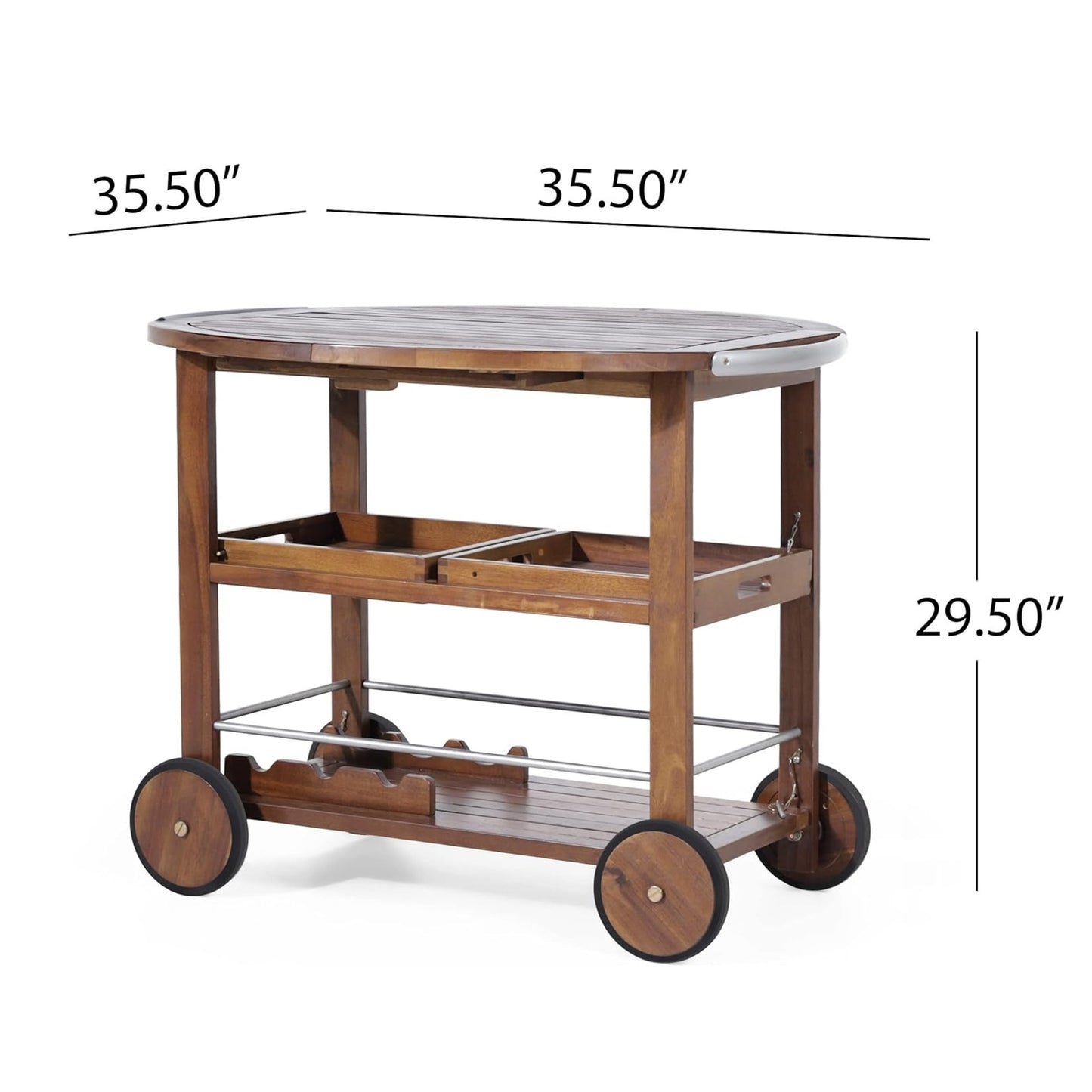 Wooden Rolling Bar Trolley for Bar Furniture