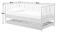 Wooden Pull Out Twin Single Bed for Kid's Bedroom