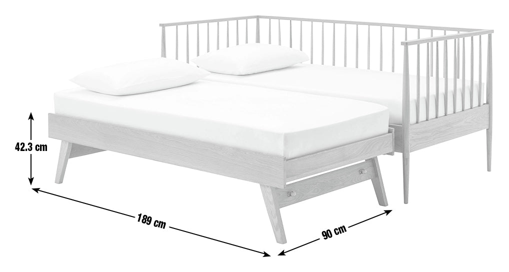 Wooden Pull Out Twin Single Bed for Kid's Bedroom