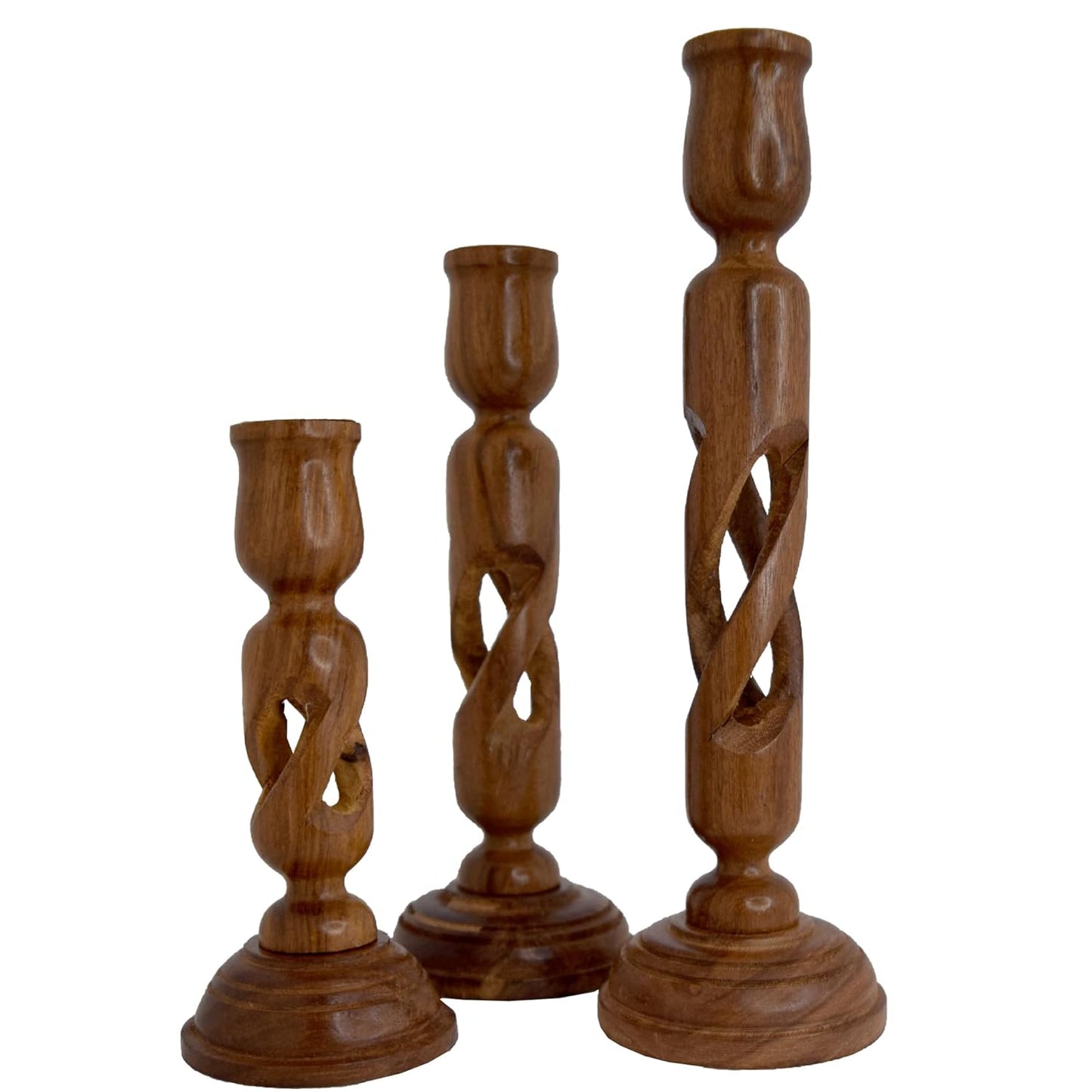 Sheesham Wood Candle Holder Set of 3