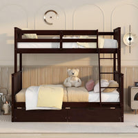 Wooden Bunk Bed with Storage Drawers