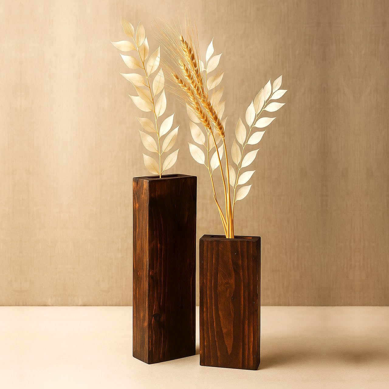 Wooden Decorative Vase Set for Home Décor