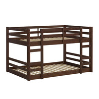 Solid Wood Twin Over Twin Bunk Bed with Angled Ladder