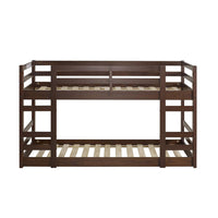 Solid Wood Twin Over Twin Bunk Bed with Angled Ladder