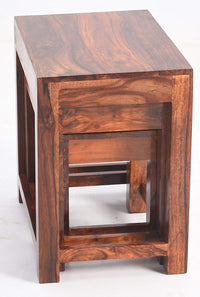 Wooden Nesting Tables Set of 3 Stools for Decor & Living Room