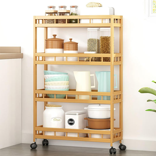 Solid Wood Rolling Bar Trolley