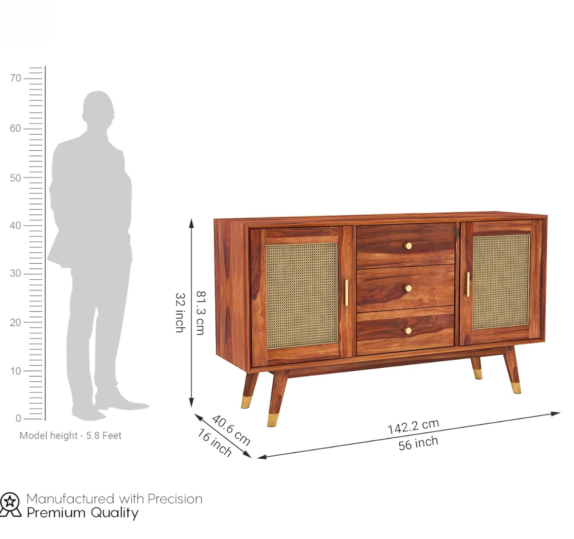 Wooden Sideboard Cabinet for Living Room