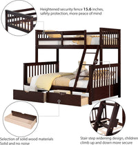 Wooden Bunk Bed with Storage Drawers