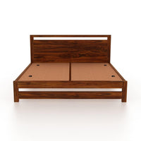 Solid Sheesham Wood Queen Size Bed for Bedroom | Wooden Double Bed Cot Bed Without Storage for Home & Hotels | Rosewood, Natural
