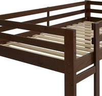Solid Wood Twin Over Twin Bunk Bed with Angled Ladder