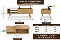 Wooden Lift-Top Coffee Table with Storage