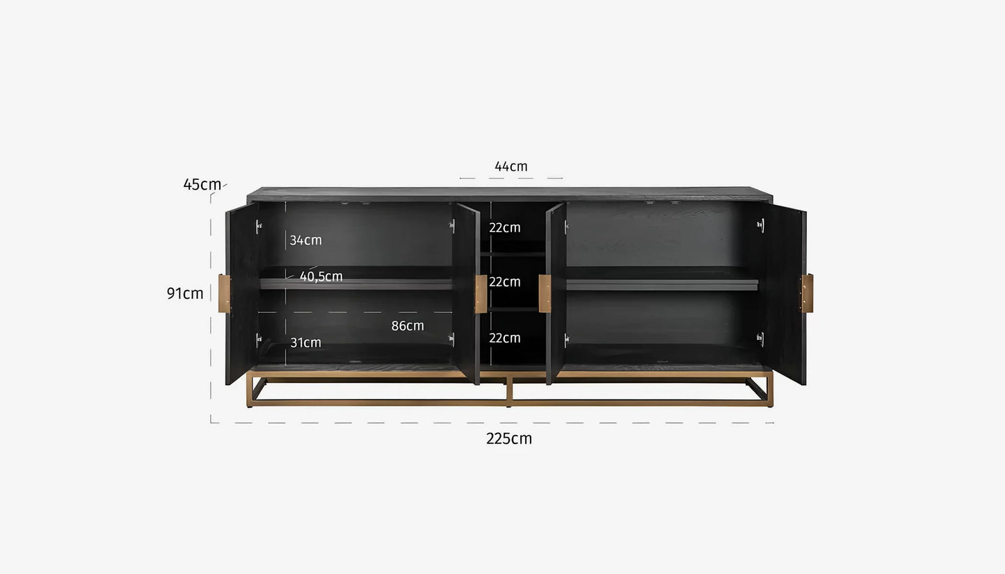 Solid Wood Sideboard Cabinet with Storage for Living Room