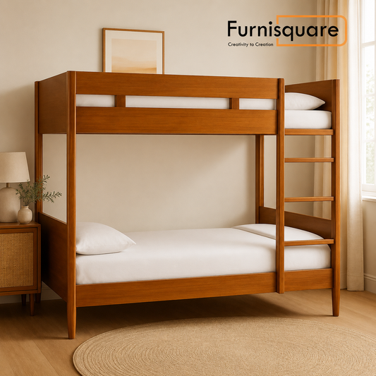 Wooden Bunk Bed for Kid's Bedroom in Natural Finish
