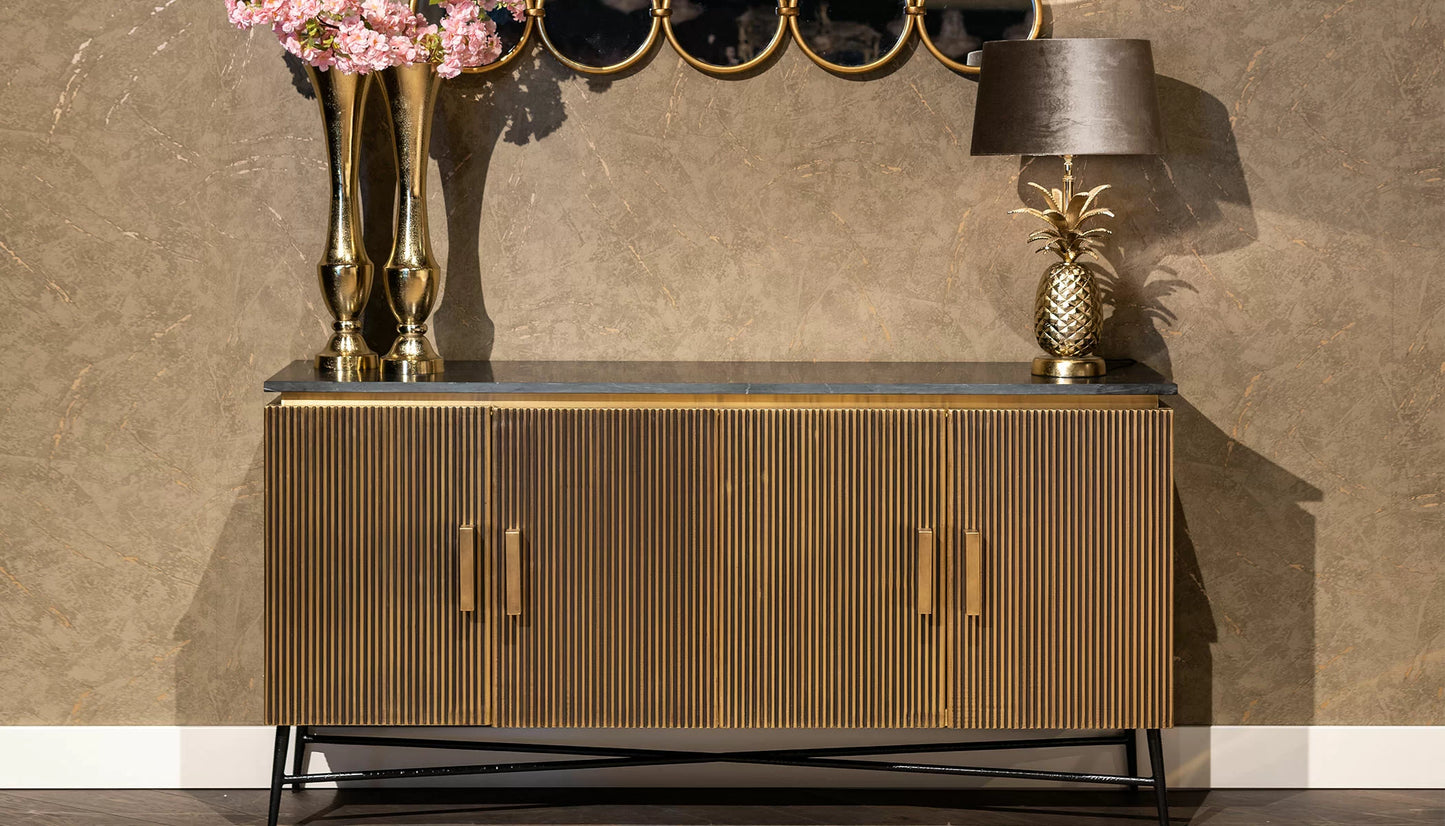 Solid Wood Sideboard Cabinet with Storage for Living Room