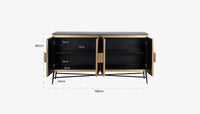 Solid Wood Sideboard Cabinet with Storage for Living Room