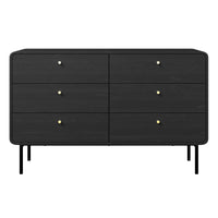 Solid Wood Chest of Drawer for Living Storage in Black Finish