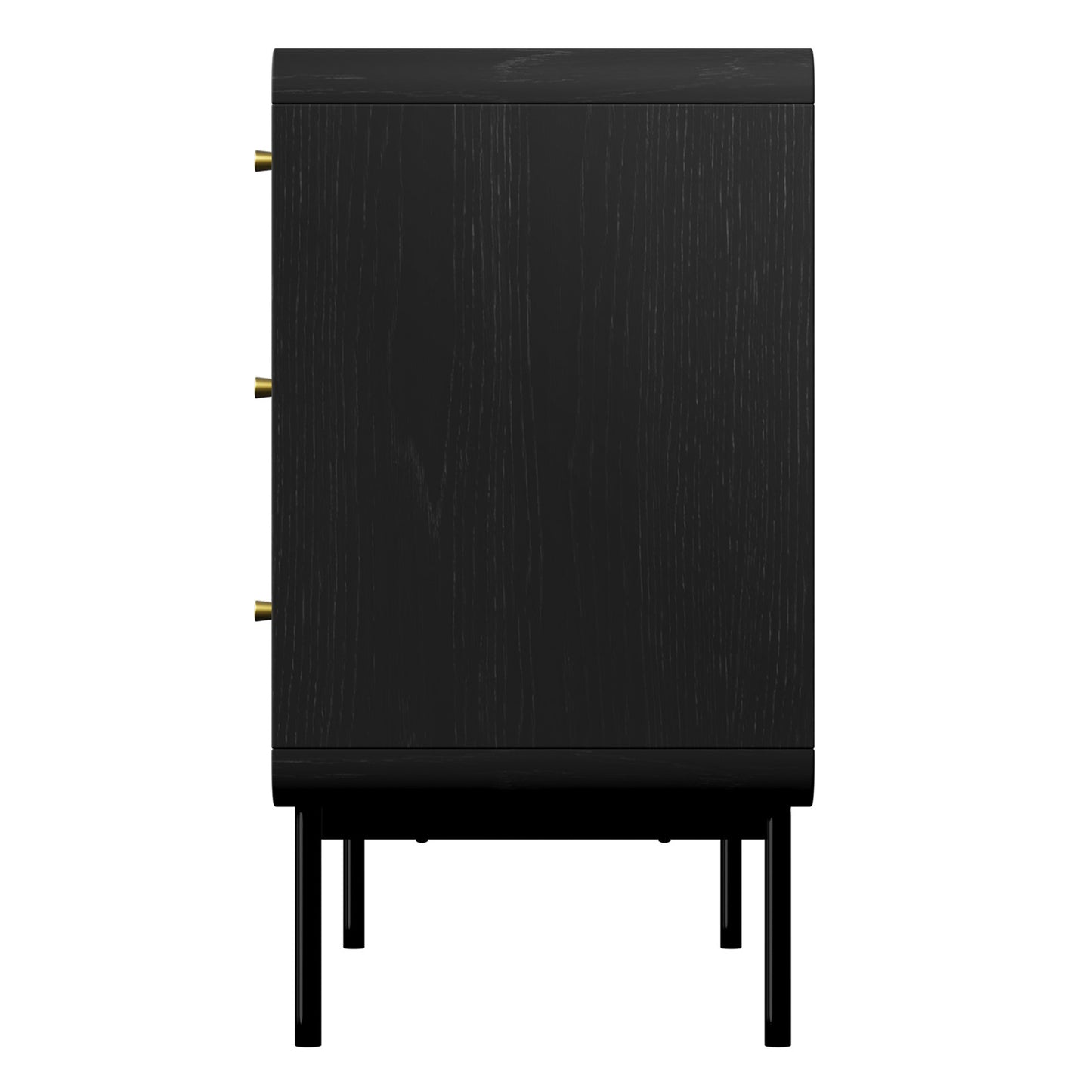 Solid Wood Chest of Drawer for Living Storage in Black Finish