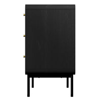 Solid Wood Chest of Drawer for Living Storage in Black Finish