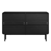 Solid Wood Chest of Drawer for Living Storage in Black Finish