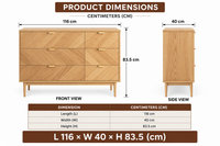 Wooden Chest of Drawer for Living Storage in Natural Finish
