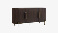 Wooden Sideboard Cabinet with Round Corner for Living Room