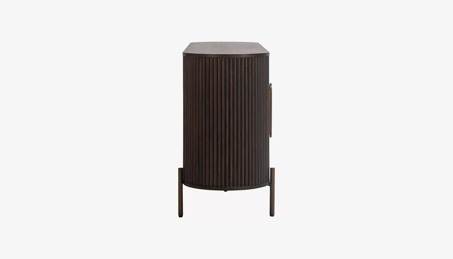 Wooden Sideboard Cabinet with Round Corner for Living Room