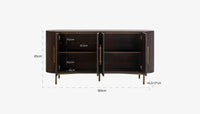 Wooden Sideboard Cabinet with Round Corner for Living Room