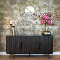Wooden Sideboard Cabinet with Round Corner for Living Room